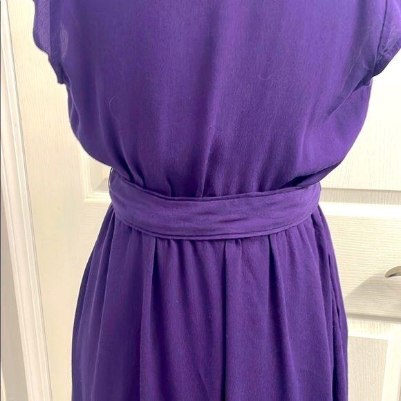 Anthropologie Maeve Purple Wrap Dress with Cap Sleeves V Neck Size XS - Picture 8 of 13